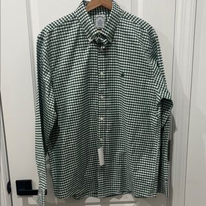 New! Brooks Brothers Green Plaid Men's Shirt Size Large